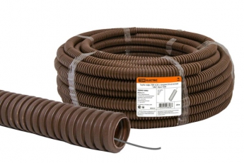 Труба гибкая гофрированная ПВХ 20мм с протяжкой лёгкая 