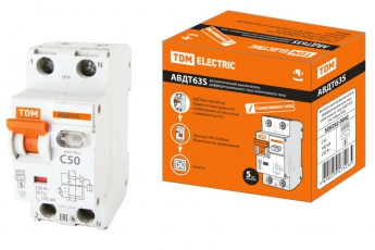 Выключатель автоматический дифференциального тока АВДТ 63S 1п+N 50А C 100мА тип AC | SQ0202-0040 | TDM