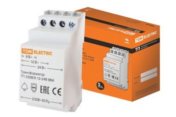 Трансформатор понижающий ТП-230В/8-12-24В 8ВА DIN-рейка | SQ0225-0001 | TDM