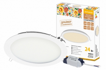 Светильник светодиодный встраиваемый Downlight ДВО Народный СВО (белый) 24Вт 4000К IP20 опал | SQ0329-0082 | TDM