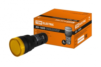 Лампа AD-16DS(LED)матрица d16мм желтый 24В AC/DC  | SQ0702-0057 | TDM