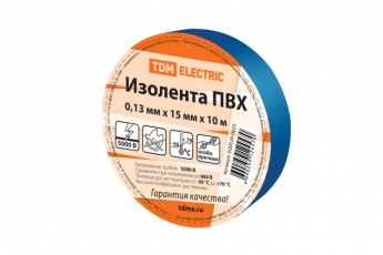 Изолента ПВХ 0,13*15мм Синяя 10м  | SQ0526-0025 | TDM
