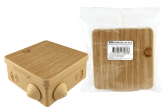 Коробка распределительная о/п 100х100х55мм, крышка, сосна, IP54, 8вх. инд. штрихкод | SQ1401-0713 | TDM