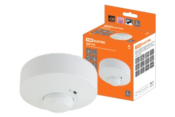 Датчик движения ДДМ-03П 5,8ГГц, 1200Вт, 10-720с, 1-8м, 3+лк, 180(сбоку)+360(сверху)гр, IP33, | SQ0324-0028 | TDM