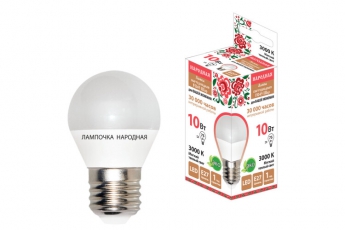 Лампа светодиодная FG45-10 Вт-230 В-3000 К–E27 Народная | SQ0340-1605 | TDM