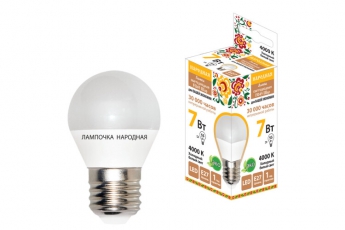 Лампа светодиодная FG45-7 Вт-230 В-4000 К–E27 Народная | SQ0340-0189 | TDM