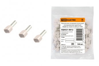 Наконечник штыревой втулочный изолированный (двойной) НШвИ (2) 10,0х14 (100 шт)  | SQ0521-0012 | TDM