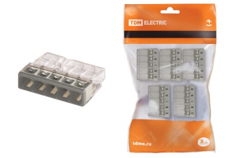 Строительно-монтажная клемма КБМ-2273-235 (2,5мм2) с пастой (5 шт/упак) | SQ0517-0124 | TDM