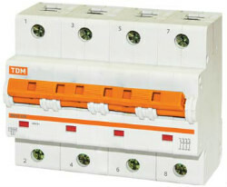 Выключатель автоматический четырехполюсный ВА47-125 63А C 15кА | SQ0208-0093 | TDM