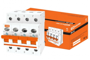 Выключатель нагрузки модульный (мини-рубильник) ВН-32 4P 63A | SQ0211-0037 | TDM