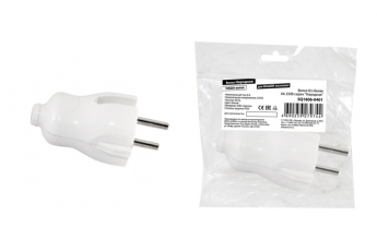 Вилка б/з белая 6А 250В серии 