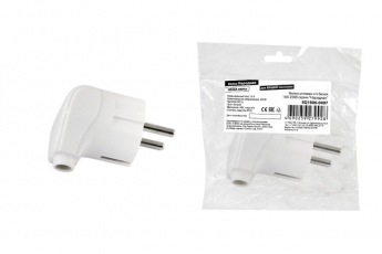 Вилка угловая с/з белая 16А 250В серии 