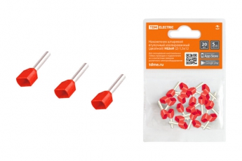 Наконечник штыревой втулочный изолированный (двойной) НШвИ (2) 1,5х12 (20шт) | SQ0568-0052 | TDM