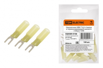 Наконечник НВИ-Т 6,0–4 вилка в термоусаживаемой манжете (100шт) | SQ0589-0106 | TDM