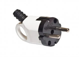 Вилка угловая с ушком с/з черная 16А 250В  | SQ1806-0006 | TDM