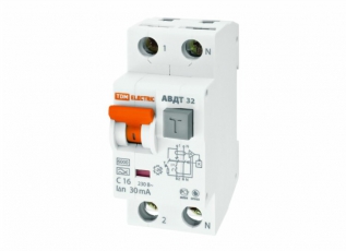 Выключатель автоматический дифференциального тока АВДТ 32 1п+N 25А C 30мА тип A | SQ0202-0031 | TDM