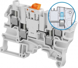 Клемма винтовая ZS6-S-4S-T2 - 6 мм?, с ножевым разъединителем, 2 тестовые розетки | 1SNK506316R0000 | TE