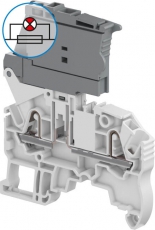 Клемма втычная ZK2,5-SF-R1 - держатель предохранителя 5x20 мм - серая - 2,5 мм?, индикатор сгор. предохр. 24-110В AC/DC, 2 зажима | 1SNK706411R0000
