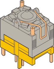 Разъем FIDE-2/4 для цепей расцепителя, с малым кожухом, для установки контактов BRE-T, 2 ряда по 4 полюса | 1SNA166877R2500 | TE