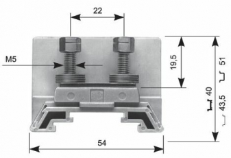 Клемма HD16/14.FF5.20 2шпильки | 1SNA162979R0700 | TE
