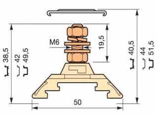 Клемма HD35/16.F6.19.1 1шпилька | 1SNA295399R0000 | TE