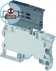 Клемма ZS10-SF-R1 держатель-предох.6,3 x 32мм, с красн.светодиодом 24-110 В-индикатором перегоревшего предох., винт. 10 мм.кв. | 1SNK508421R0000