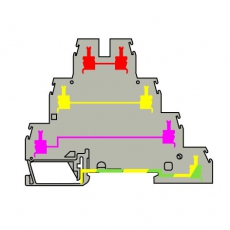 Клемма D4/6.T3.P, 3-уровня+земля, все зажимы соединены перемычкой винт 4мм.кв. | 1SNA299684R0200 | TE