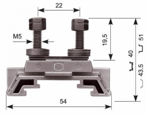 Клемма HD16/14.FF5.21 2шпильки | 1SNA162991R1400 | TE