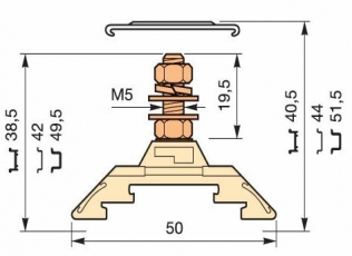 Клемма HD10/12.F5.2 1шпилька10мм.кв. жел | 1SNA205396R0300 | TE