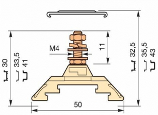 Клемма HD4/9.F4.2.V0 1шпилька | 1SNA295392R2100 | TE
