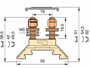 Клемма HD10/12.FF5 2шпильки | 1SNA295397R2600 | TE