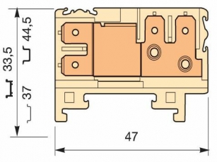 Клемма HD6/8.2G.2G., quick-connect (fast on) 6,3x0,8мм, 6 мм. кв., 2 горизонтальные, 2 вертикальные | 1SNA160619R1000 | TE