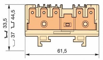 Клемма HD6/9.5G, 5 quick-connect (fast on) 6,3x0,8мм, 6 мм. кв., вертикальные, с тестовым гнездом | 1SNA160621R0200 | TE