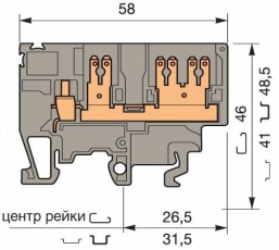 Клемма M4/6.3G винт 4мм.кв. винтовой зажим 4 мм.кв., 1 quick connect (fast on) 6,3x0,8 мм, | 1SNA115279R0200 | TE