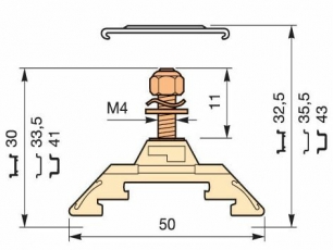 Клемма HD4/9.F4.V0 1шпилька | 1SNA295391R2000 | TE