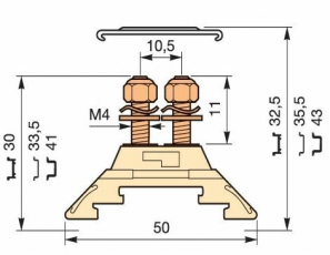 Клемма HD4/9.FF4.V0 2шпильки | 1SNA295393R2200 | TE
