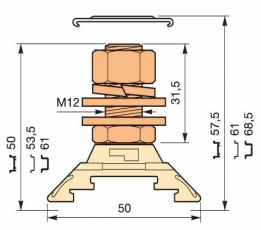 Клемма HD185/36.F12.31.1 1шпилька | 1SNA295405R2700 | TE