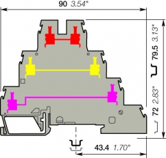 Клемма D4/6.T3.V0, 3-уровневая клемма, винт., 4мм.кв. | 1SNA299683R0100 | TE