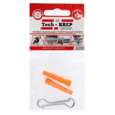 Шуруп-полукольцо 6х60 с универсальным дюбелем 10,0х61 (2шт) пакет | 114330 | Tech-KREP