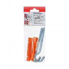 Шуруп-полукольцо 8х80 с универсальным дюбелем 12,0х71 (2шт) - пакет | 114331 | Tech-KREP