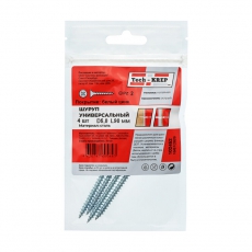Саморез ШУц 5,0х90 пот. гол. (4 шт) - пакет ( 0,031 кг) | 102452 | Tech-KREP