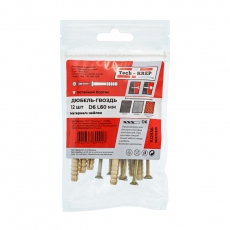 Дюбель-гвоздь 6К60 пот. манжета (нейлон) (12 шт) - пакет ( 0,071 кг) | 102936 | Tech-KREP