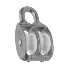 Блок для троса двойной оцинк. (нейлон.шкив) 25мм (1 шт) - ярлык ( 0,079 кг) | 112730 | Tech-KREP