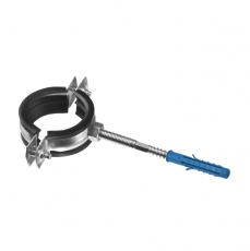 Хомут с резиновым уплотнителем, шурупом и дюбелем (1) 31-35 мм (2 шт) - пакет | 136974 | Tech-KREP