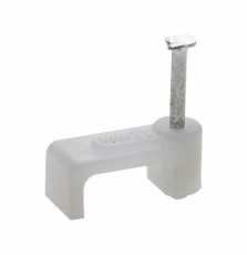 Скоба для кабеля плоская Б12 мм (50 шт) - пакет | 103661 | Tech-KREP