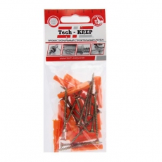 Саморез ШУж 4,0х70 пот. гол. + дюбель унив 6х52 (14 шт) - пакет ( 0,06 кг) | 112940 | Tech-KREP