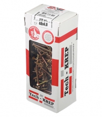 Саморезы универсальные 40х4,0 мм (200 шт) желтые - коробка с окном ( 0,436 кг) | 102245 | Tech-KREP