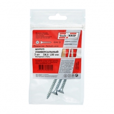 Саморез ШУц 6,0х80 пот. гол. (3 шт) - пакет ( 0,032 кг) | 102458 | Tech-KREP