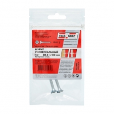 Саморез ШУц 6,0х100 пот. гол. (2 шт) - пакет ( 0,027 кг) | 102460 | Tech-KREP