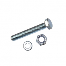 Болт DIN933 с шестигранной головкой оцинк. М10х120 + гайка + шайба (2 шт) - пакет ( 0,173 кг) | 136918 | Tech-KREP